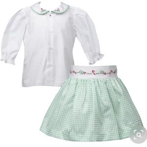 Christmas skirt and matching blouse- worn once